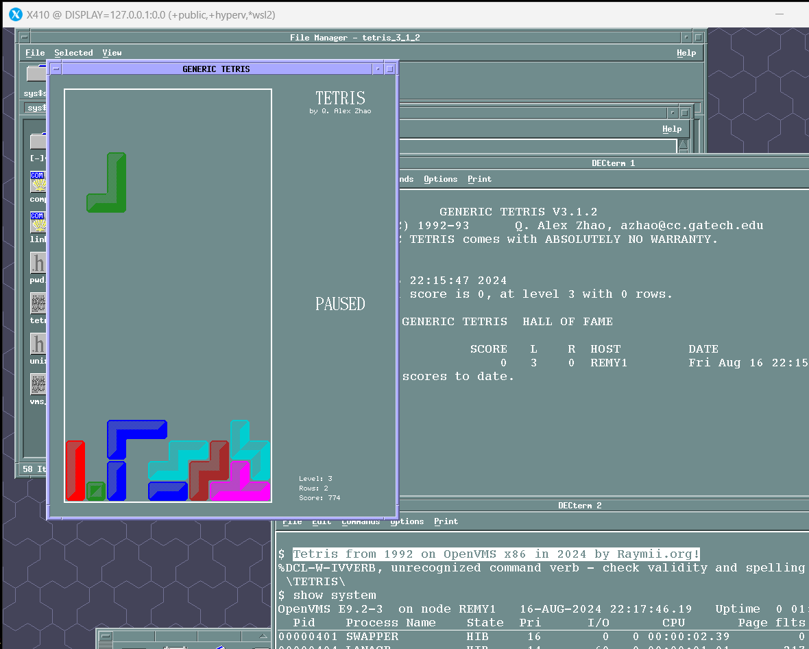 tetris on x86 openvms